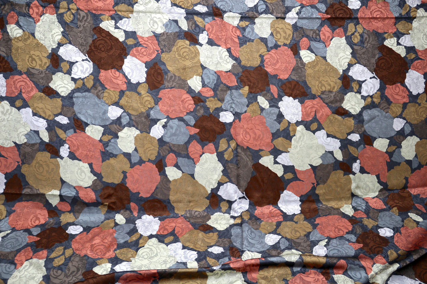 “Autumn Rose Tapestry” Silk Blend Fabric – 46" x 4 Yards