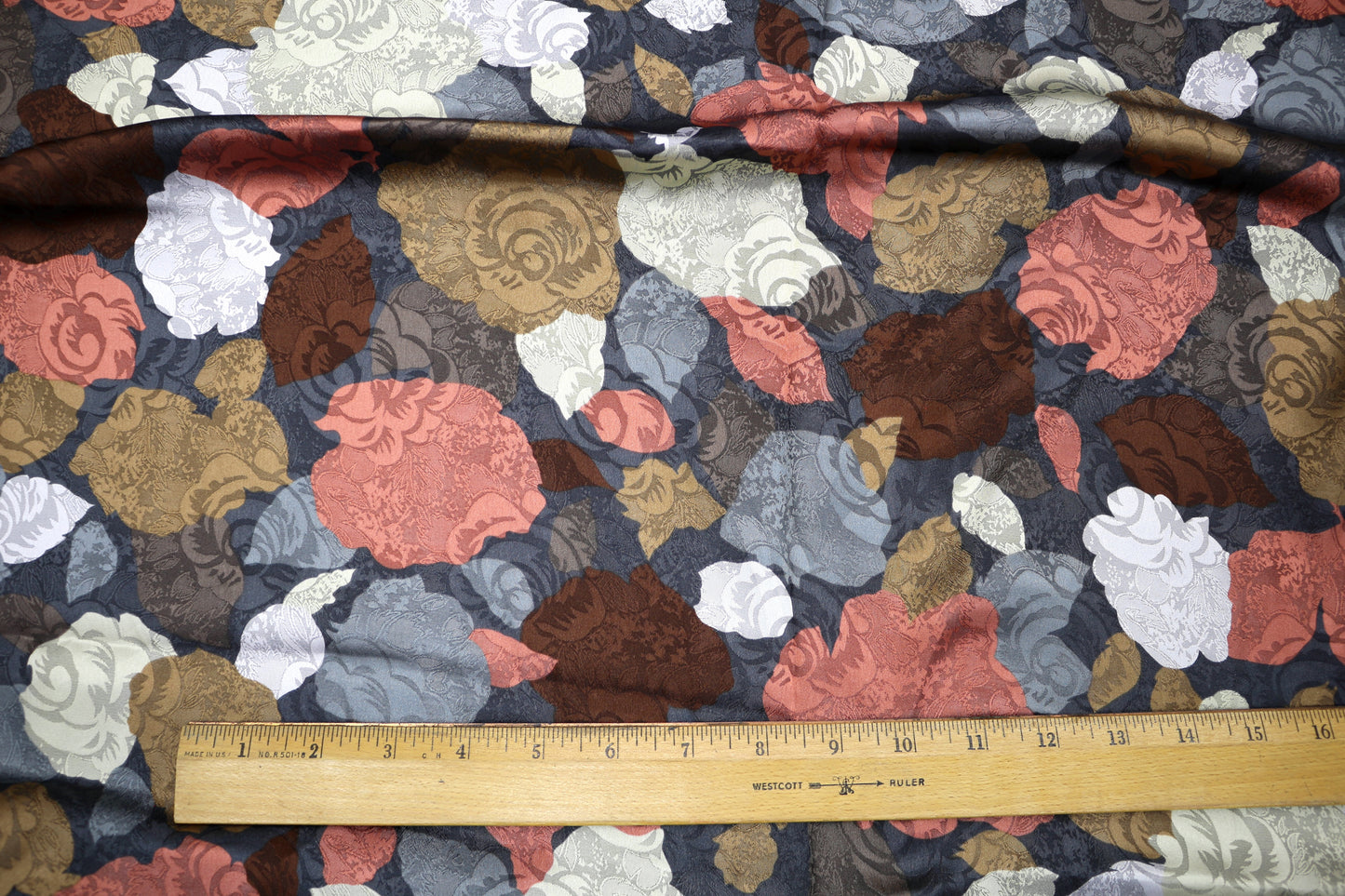 “Autumn Rose Tapestry” Silk Blend Fabric – 46" x 4 Yards