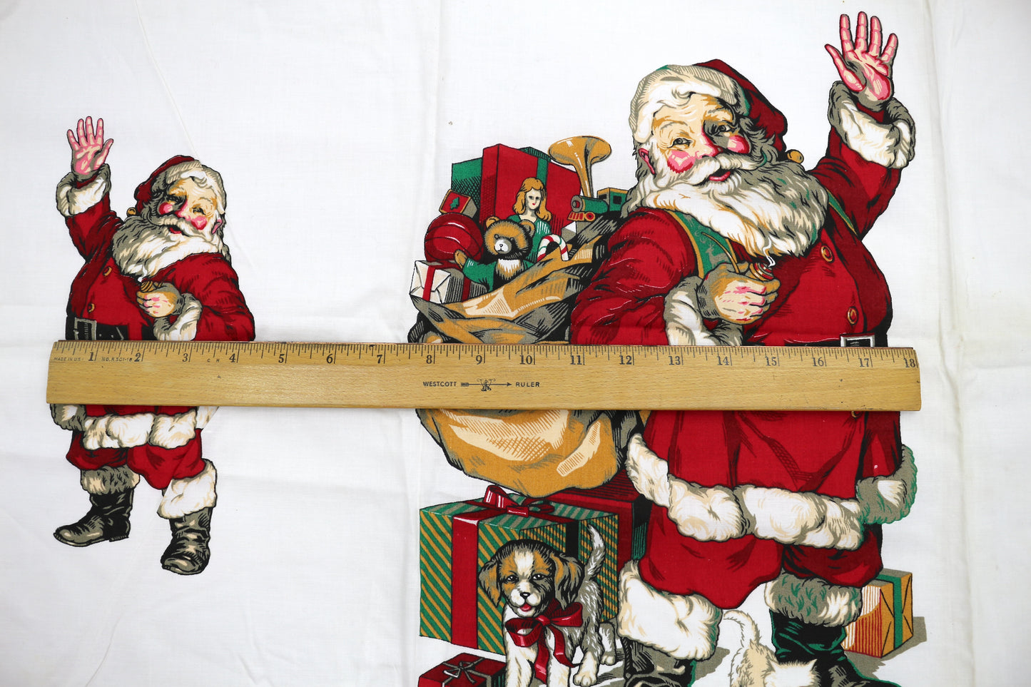 “Santa’s Toy Bag” Christmas Panel Fabric – Set of 4 Panels 🎅🎁