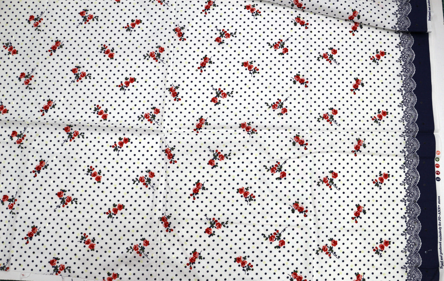 Cotton Fabric with Sequin Trim & Border Design – 45" x 2.75 Yards ✨🌹