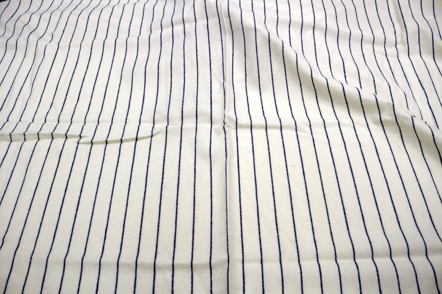 Wool Fabric – White with Navy Pinstripes – 60" Wide (Pick Your Length) 🧵✨