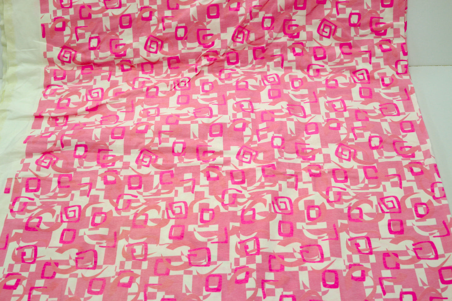 Pink Geometric 4-Way Stretch Knit Fabric – 63" Wide x 3+ Yards