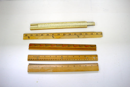 📏 Vintage Wood Ruler Bundle