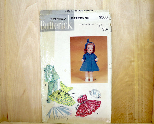🪡 Vintage Doll Clothes Sewing Pattern Butterick 7563 23"