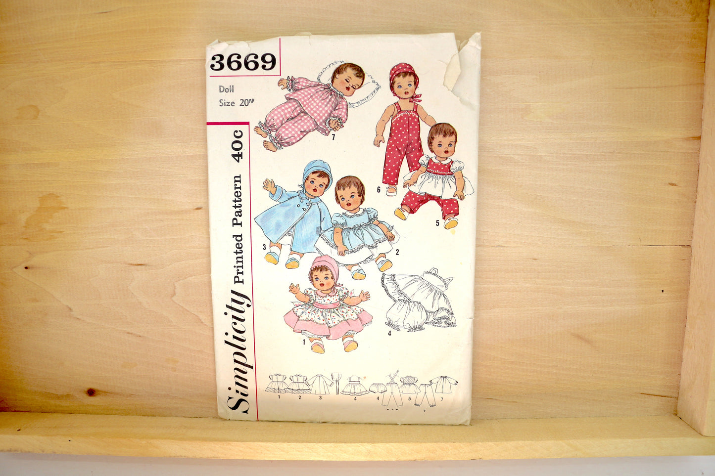 🪡 Vintage Doll Clothes Sewing Pattern Simplicity 3669 20"
