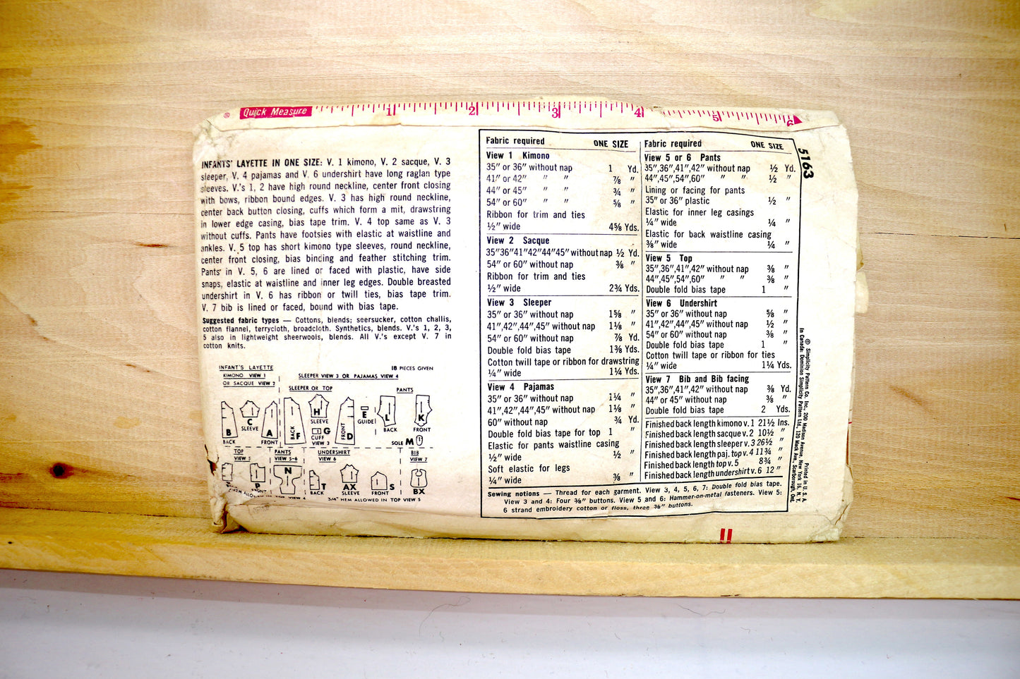 Simplicity 5163 One Size Infant Clothing