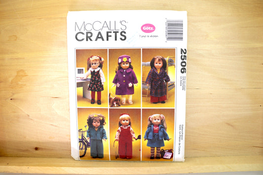 🪡 Vintage Doll Clothes Sewing Pattern McCalls 2506 18" Doll Clothes Sewing Pattern
