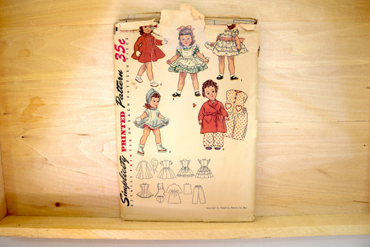 🪡 Vintage Doll Clothes Sewing Pattern Simplicity 3728 size 14"