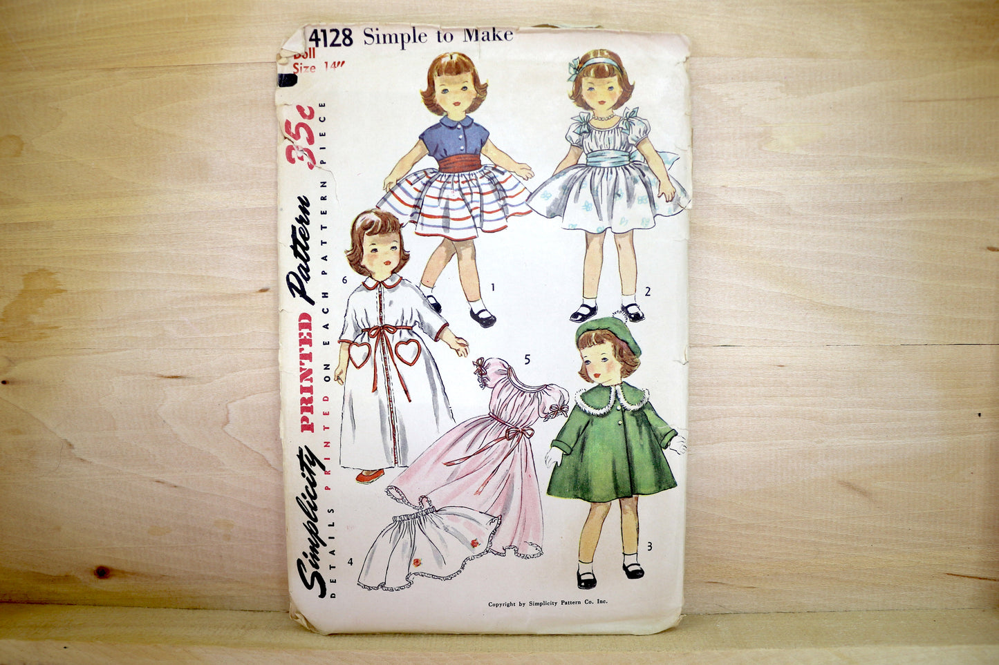 🪡 Vintage Doll Clothes Sewing Pattern Simplicity 4128 size 14"