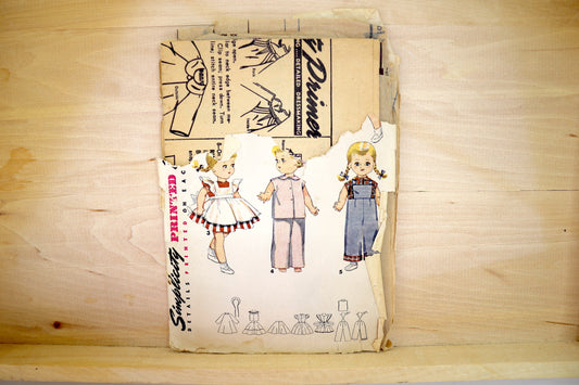 🪡 Vintage Doll Clothes Sewing Pattern Simplicity 4509 size 16"-22"