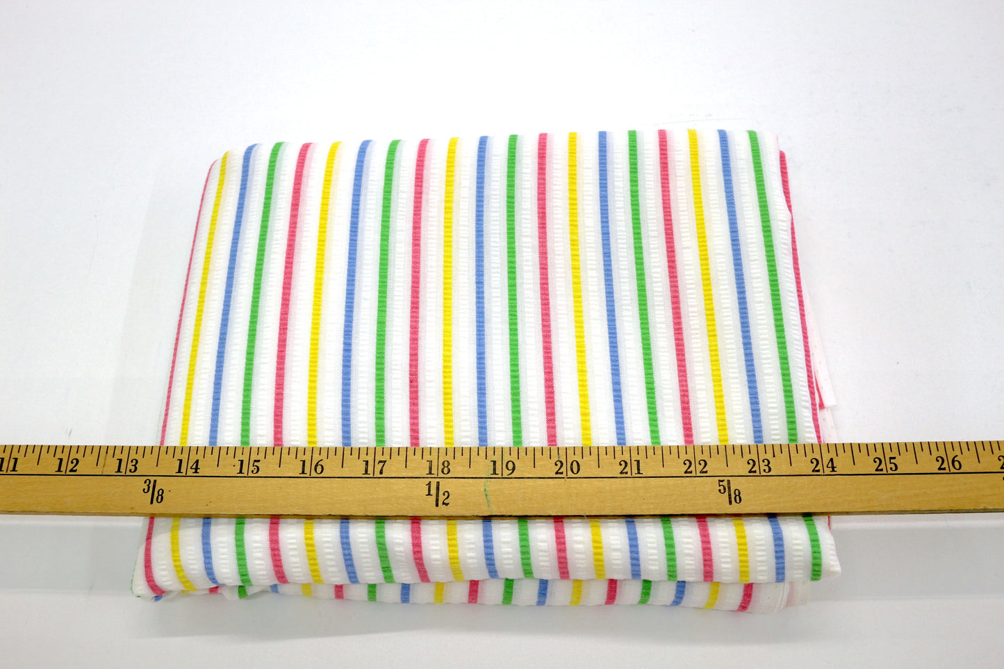 Candy Stripe Seersucker Fabric – 44" x 3.5 Yards | Rainbow Stripes