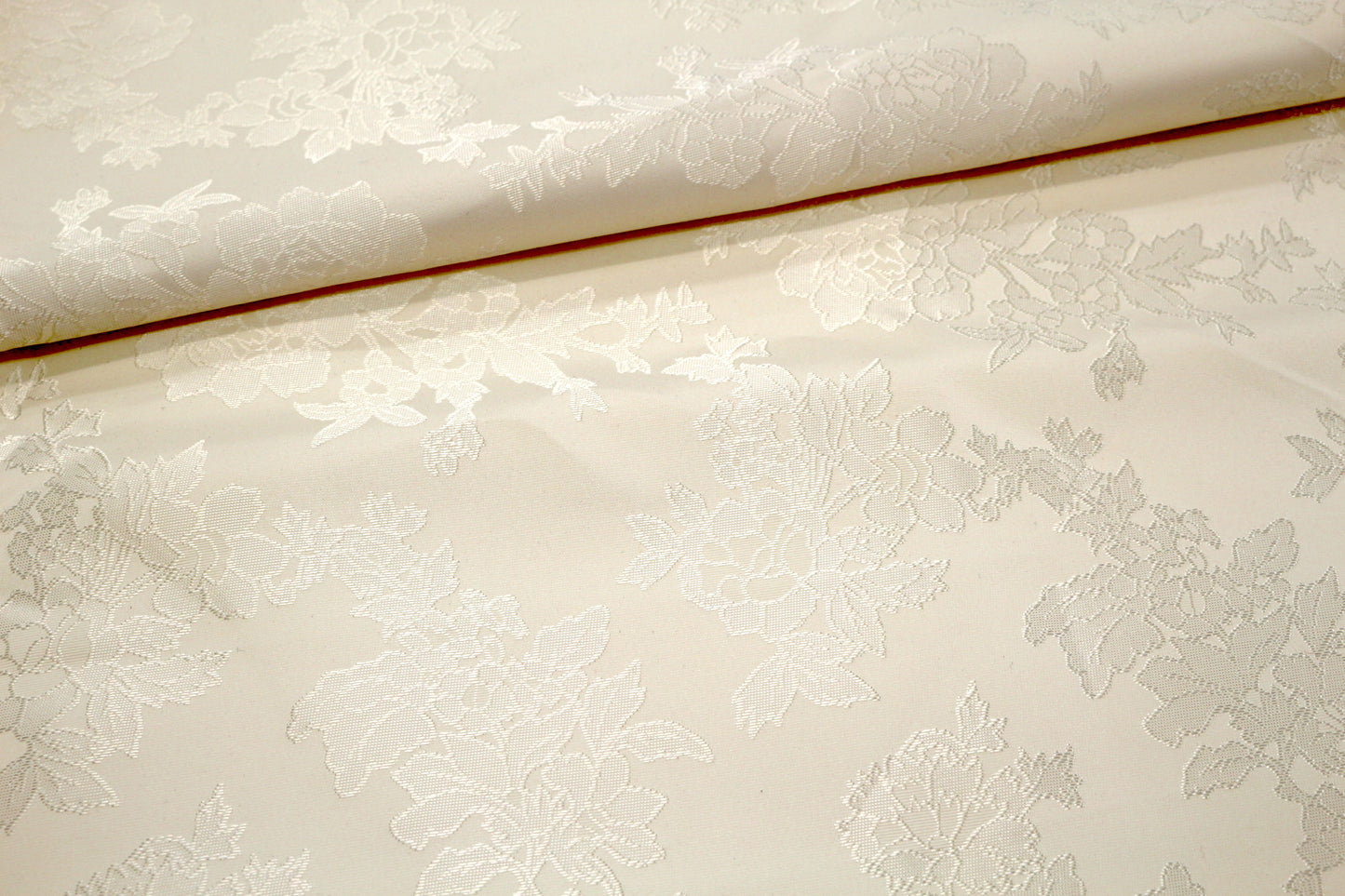 Ivory Floral Brocade Fabric – 60" x 3.75 Yards