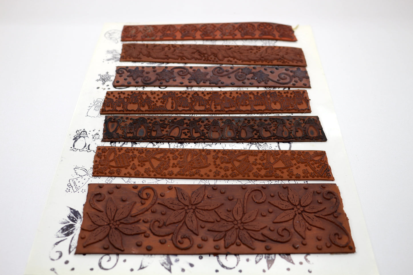 Holiday Border Rubber Stamp Sheet – 7 Unmounted Designs