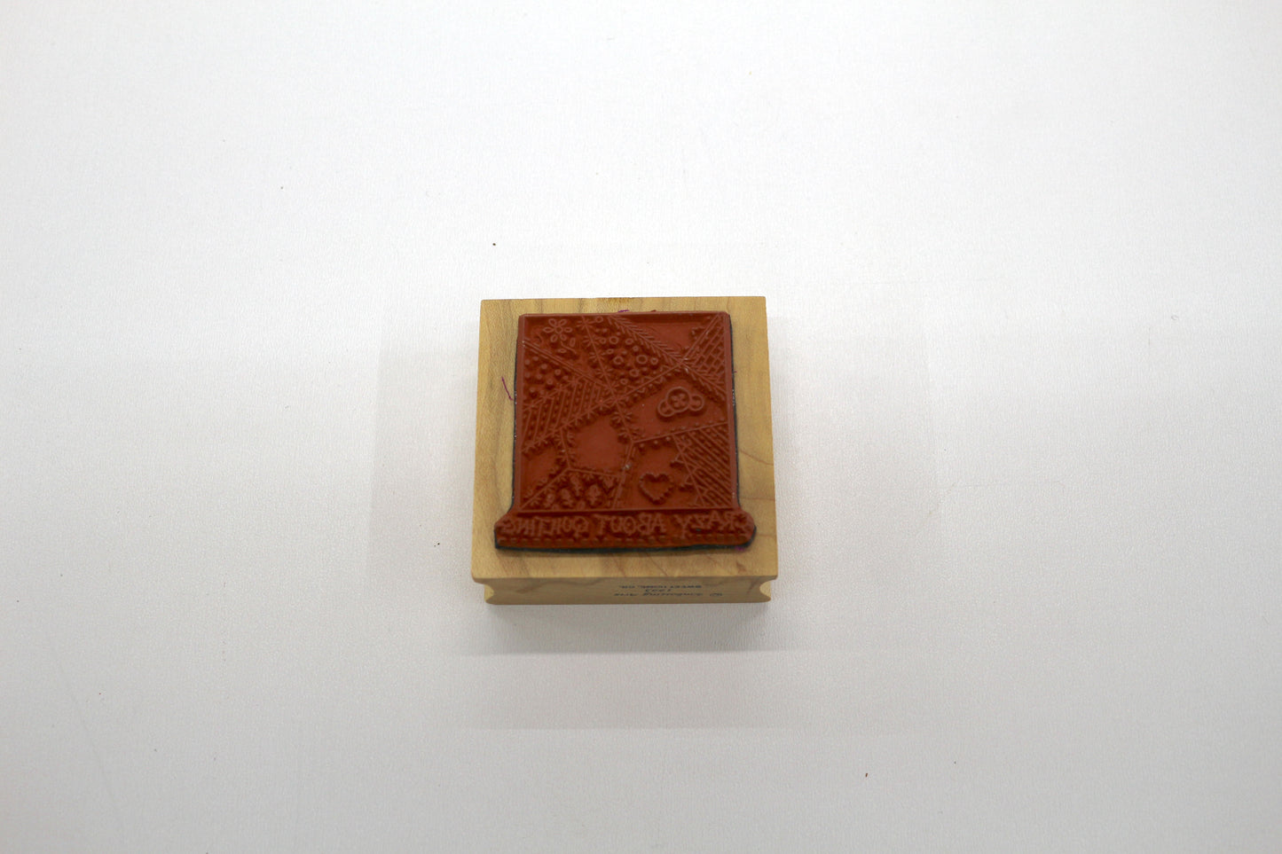 Crazy About Quilting Rubber Stamp – Patchwork Quilt Block Stamp for Scrapbooking, Sewing Journals & Crafting