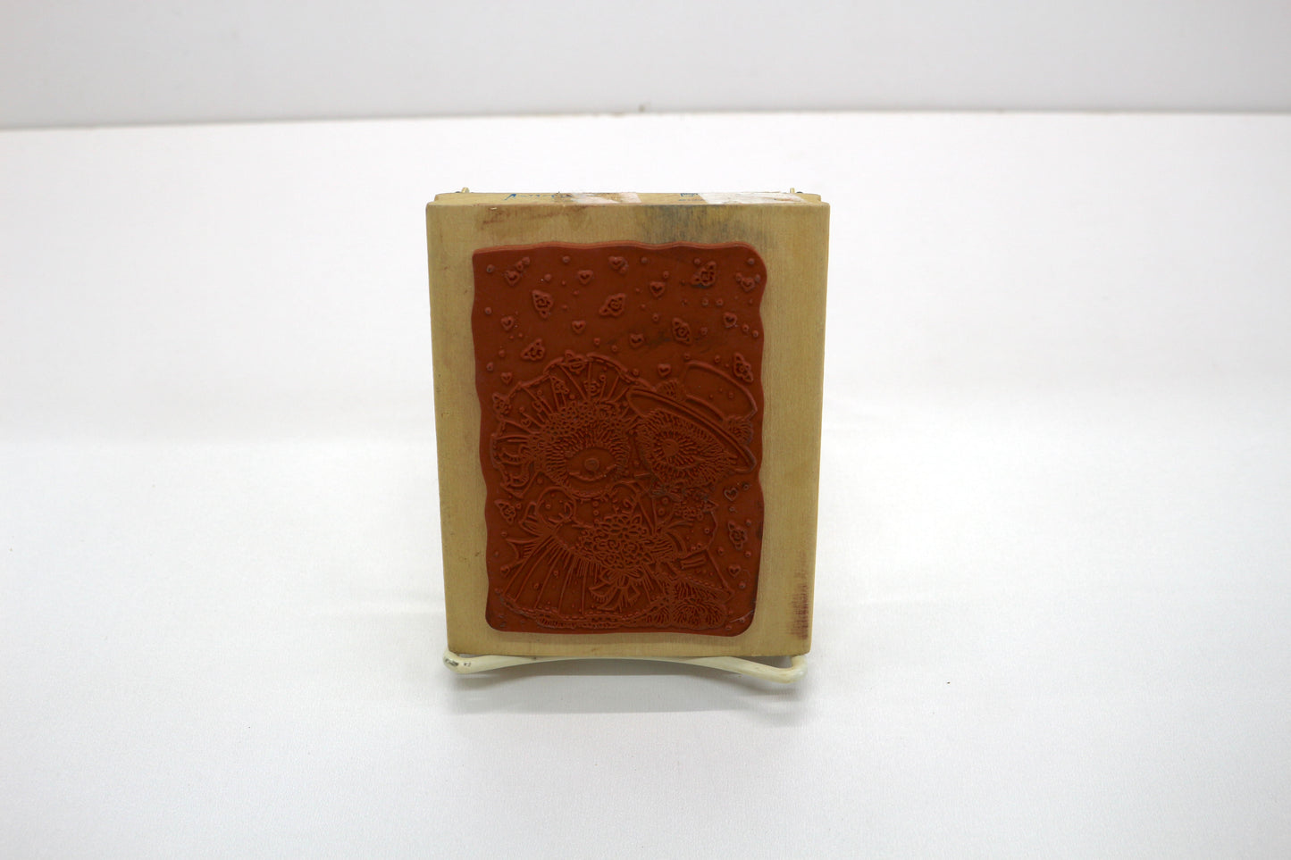 Vintage Wedding Teddy Bear Rubber Stamp – 4.5" x 3.5" – Cute Bride & Groom Stamp for Cardmaking, Scrapbooking, Journals