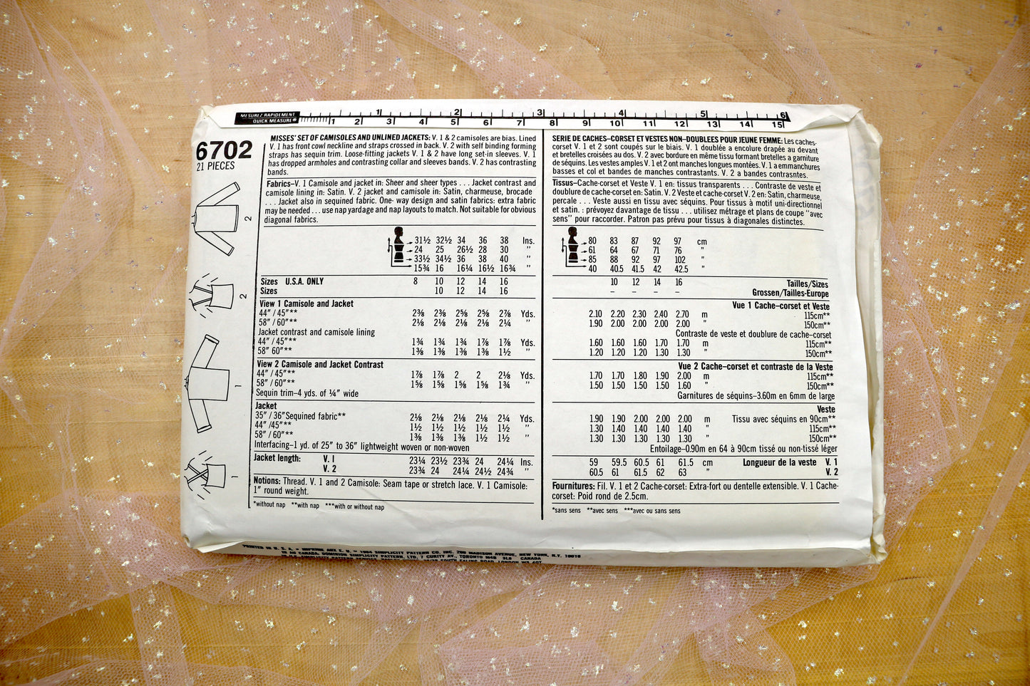 Simplicity 6702 Misses Camisoles and Jacket Sewing Pattern 8-16