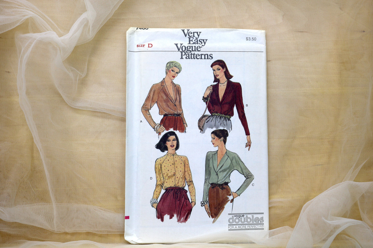 Vogue 7460 Misses Blouse Sewing Pattern size- 12-14