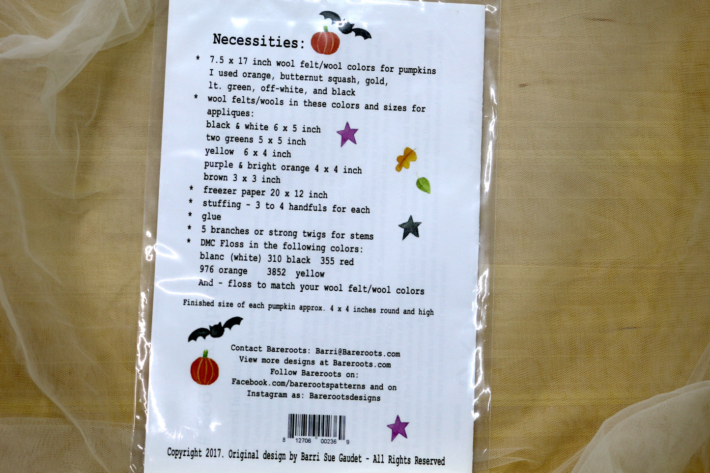 Bareroots #236 Eek! Spooky! Sewing Pattern