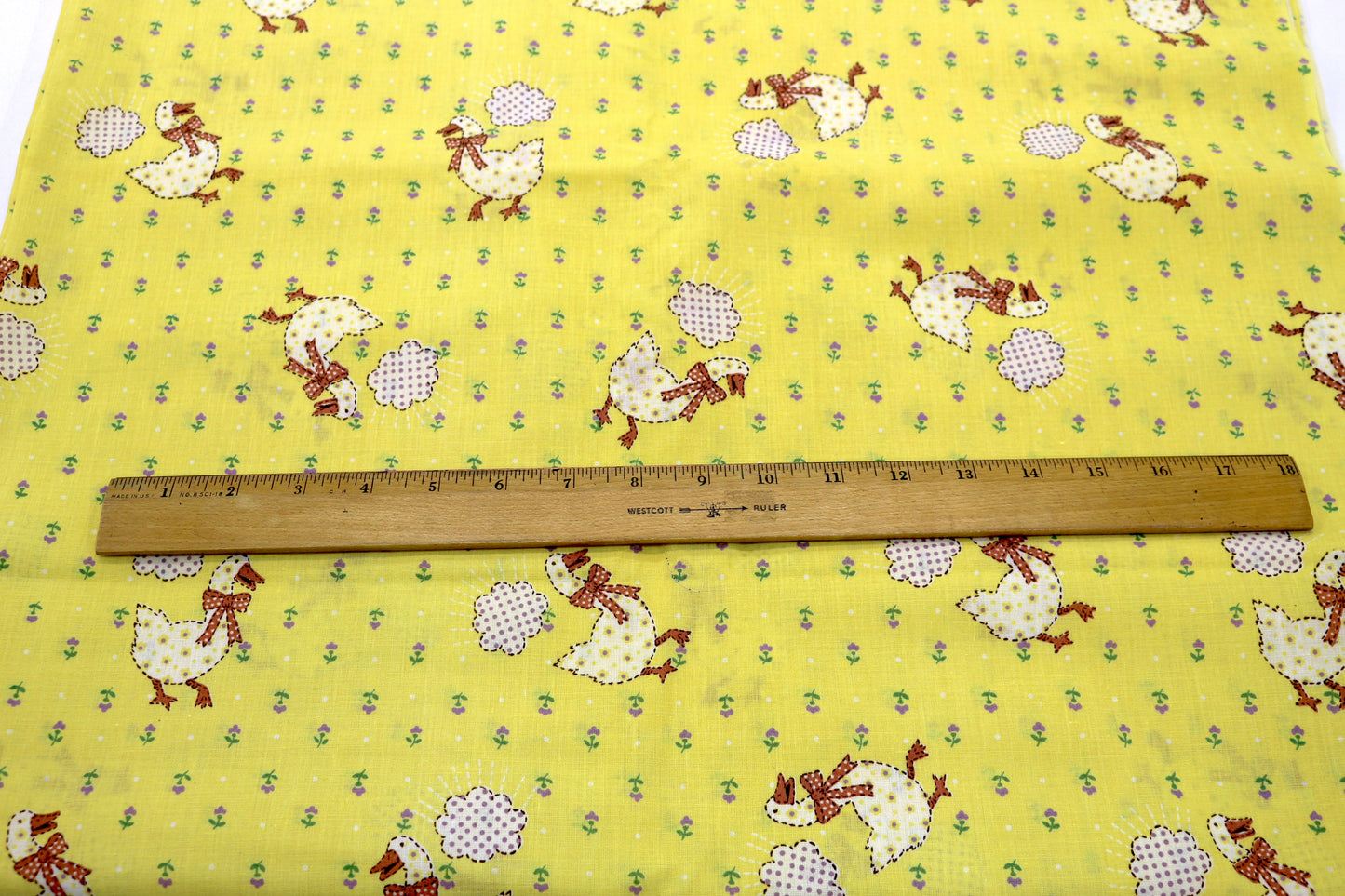 Vintage Goose on Yellow Cotton Fabric 44" x 2.5 yards– Sewing & Creative Projects