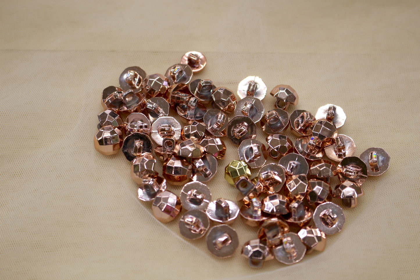 Rose Gold Plastic Shank Buttons – Faceted