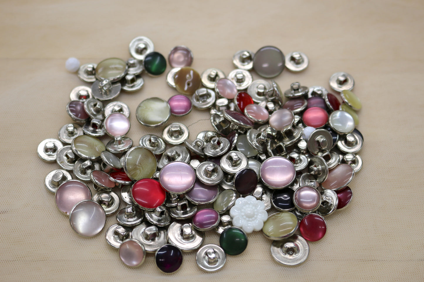 Mixed Shank Buttons – Silver & Assorted Colors
