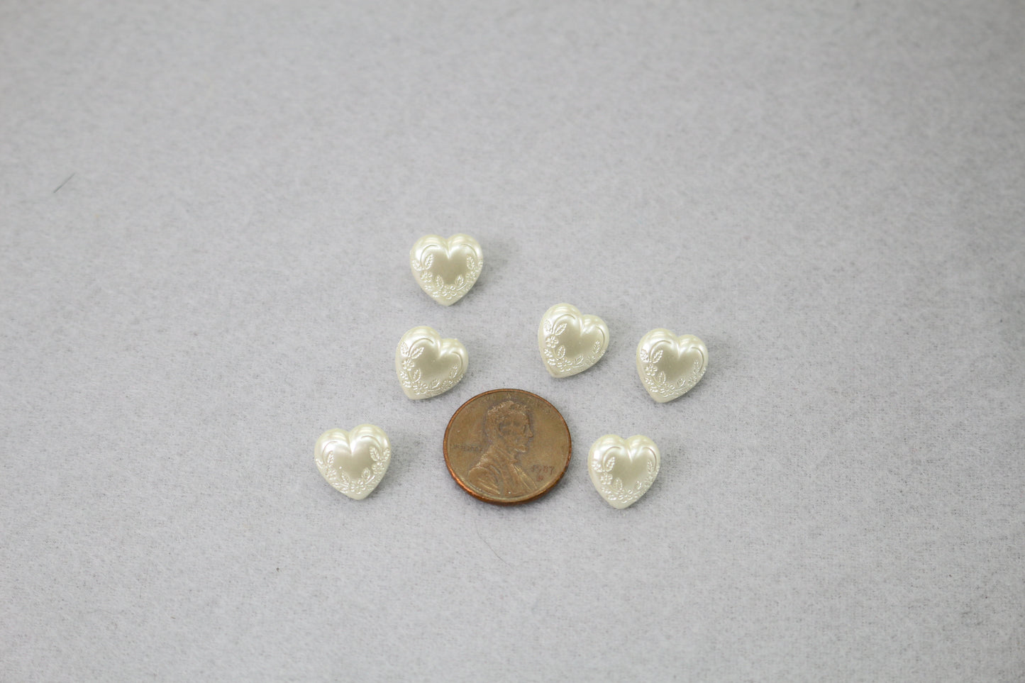 Pearl Heart Buttons – Plastic Shank Buttons – Vintage Style