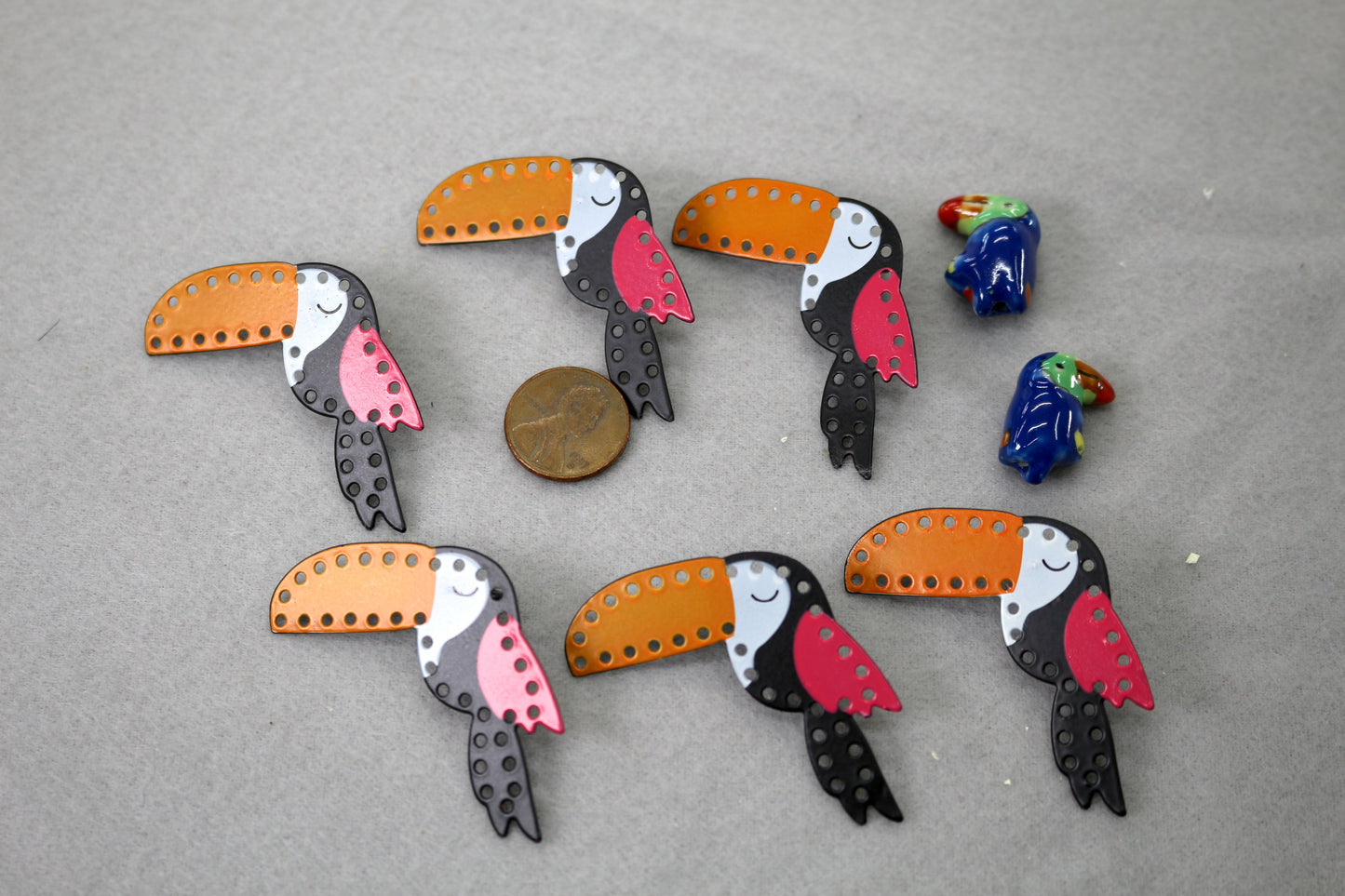 Toucan Charms Bundle | Colorful Bird Pendants | Jewelry Making Supplies