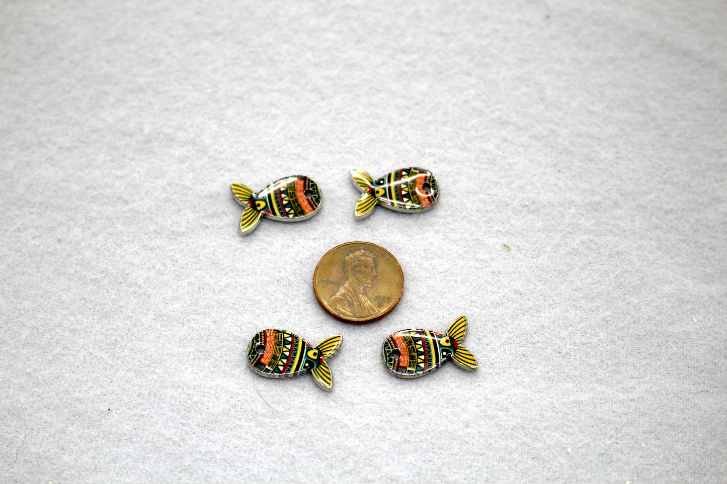 Colorful Fish Charms | Enamel Style Jewelry Findings | Tiny Ocean-Themed Pendants