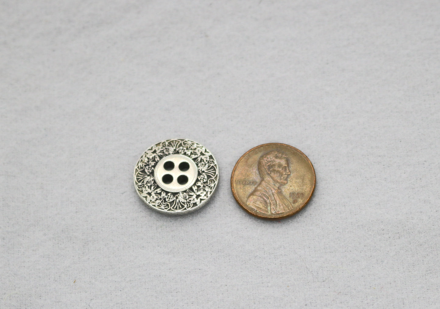 Delicate Silver-Tone Metal Buttons – 1/2 Pound Lot