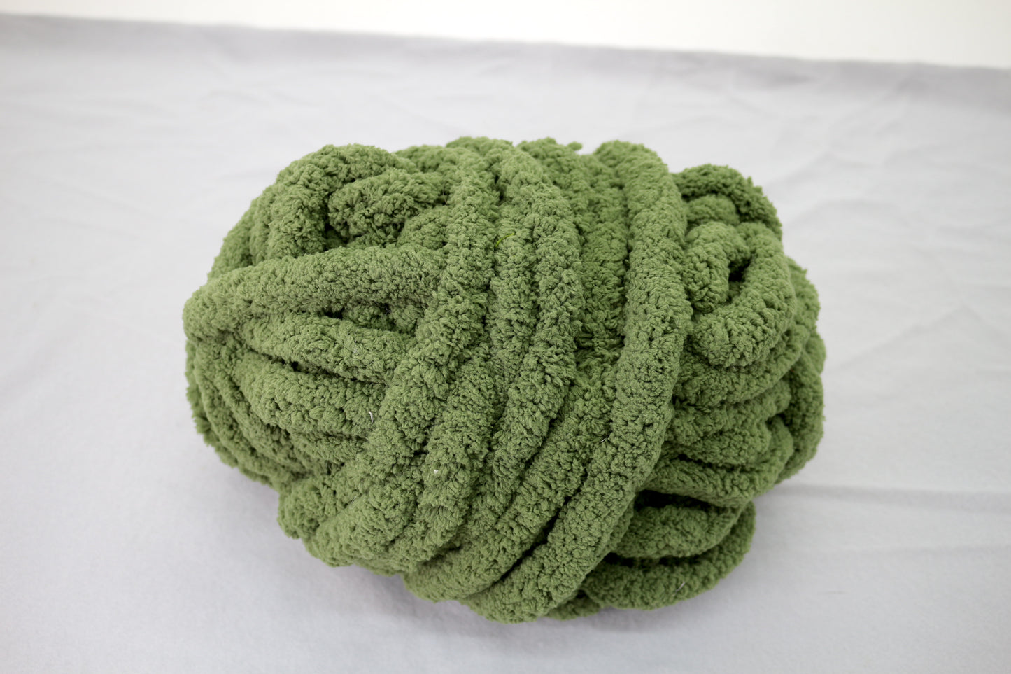 Army Green Bulky Yarn – 8 oz Super Bulky Plush Yarn – Thick Chenille Style Yarn