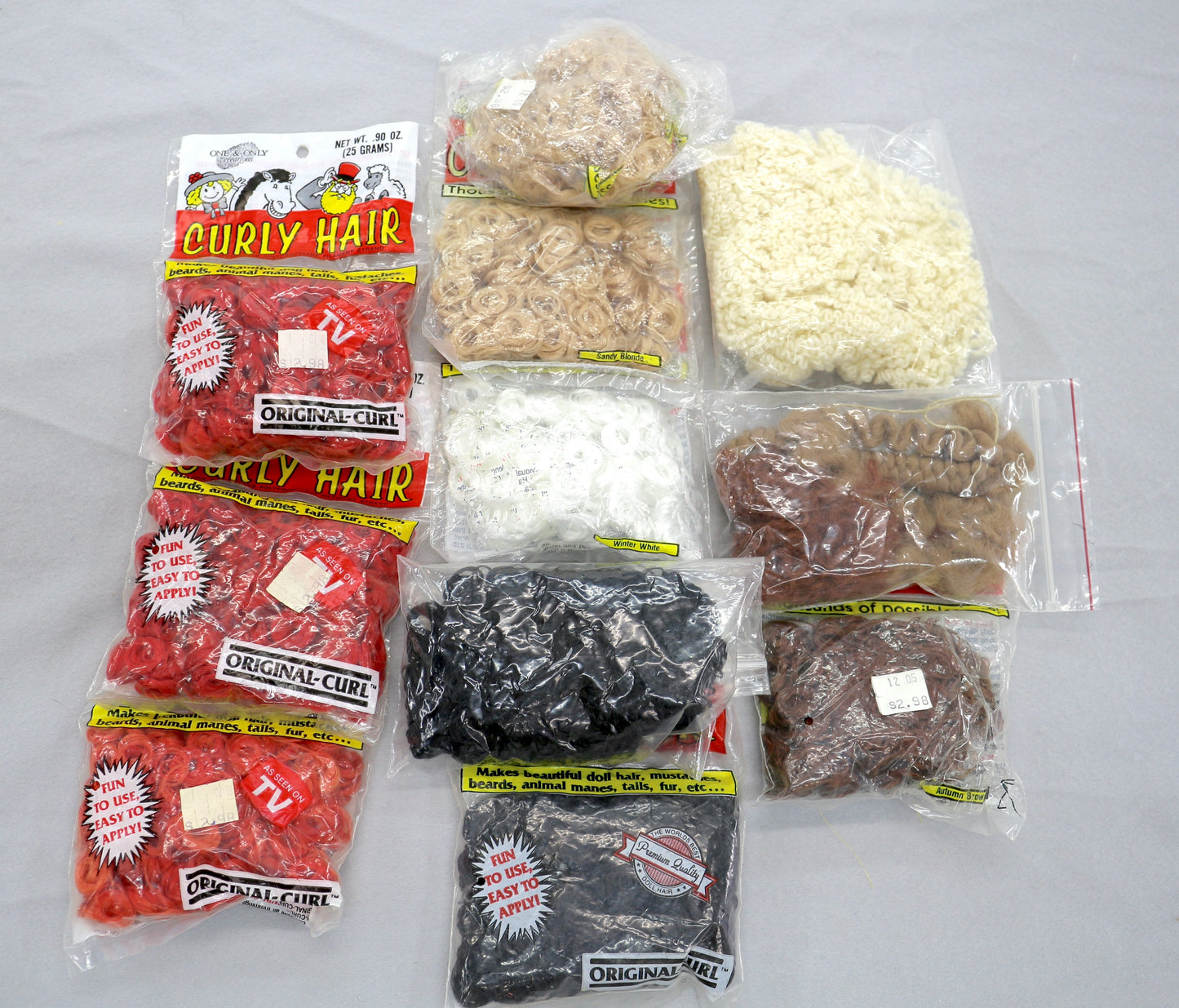 Doll Hair Bundle – Curly Doll Hair, Craft Hair, Mixed Colors – Costume & Animal Mane Supply