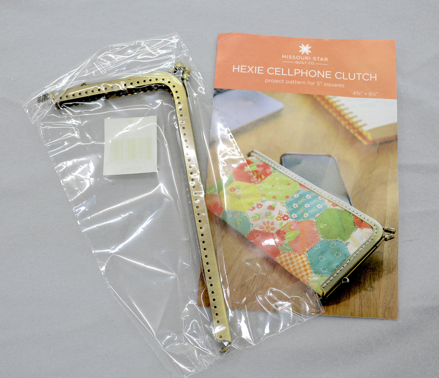 Metal Clutch Frame with Kiss Lock – Hexie Cellphone Clutch Hardware – Purse Frame Only