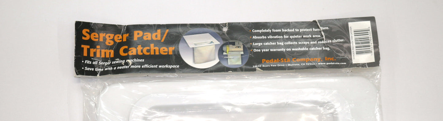 Serger Pad Trim Catcher – Foam Backed Mat with Scrap Catch Bag – Fits Most Sergers