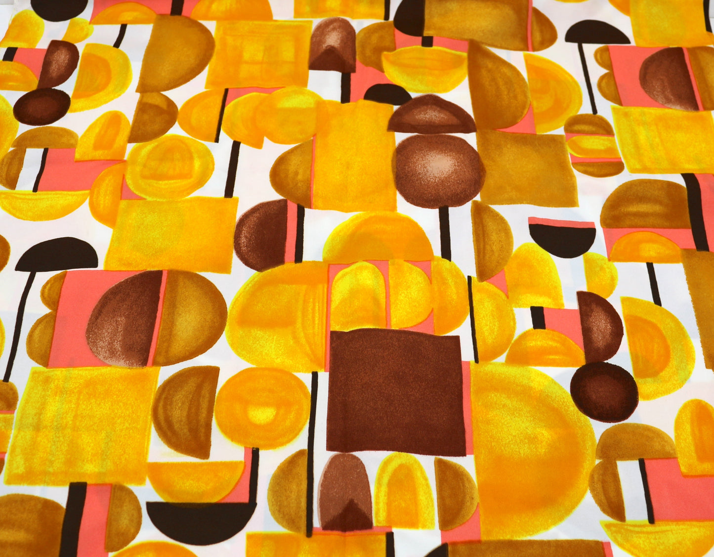 Bold Yellow Print Fabric Soft Nylon Blend 45" x 3.25 yds