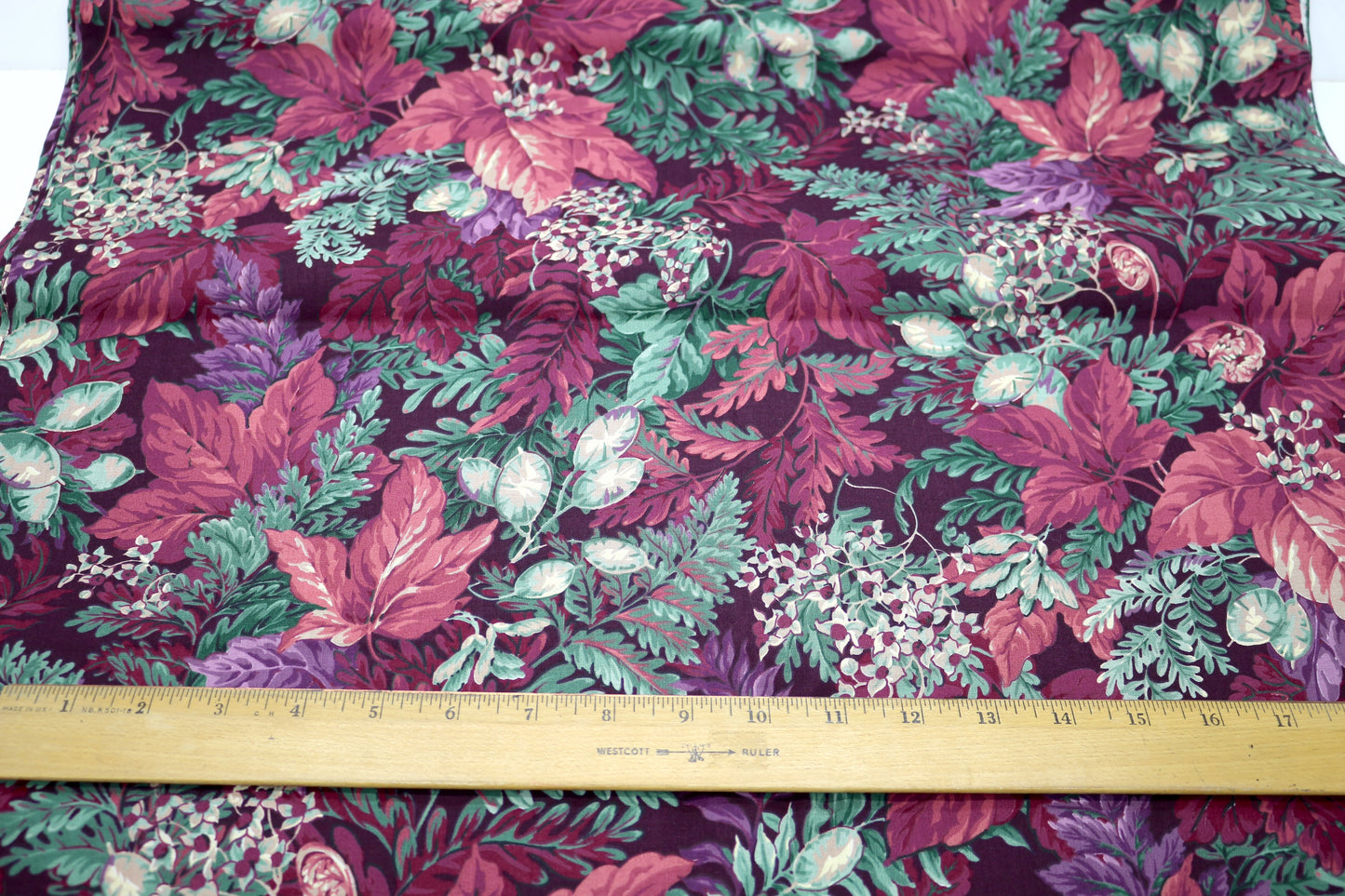 Maroon Petals Cotton Fabric 45" x 3 yds