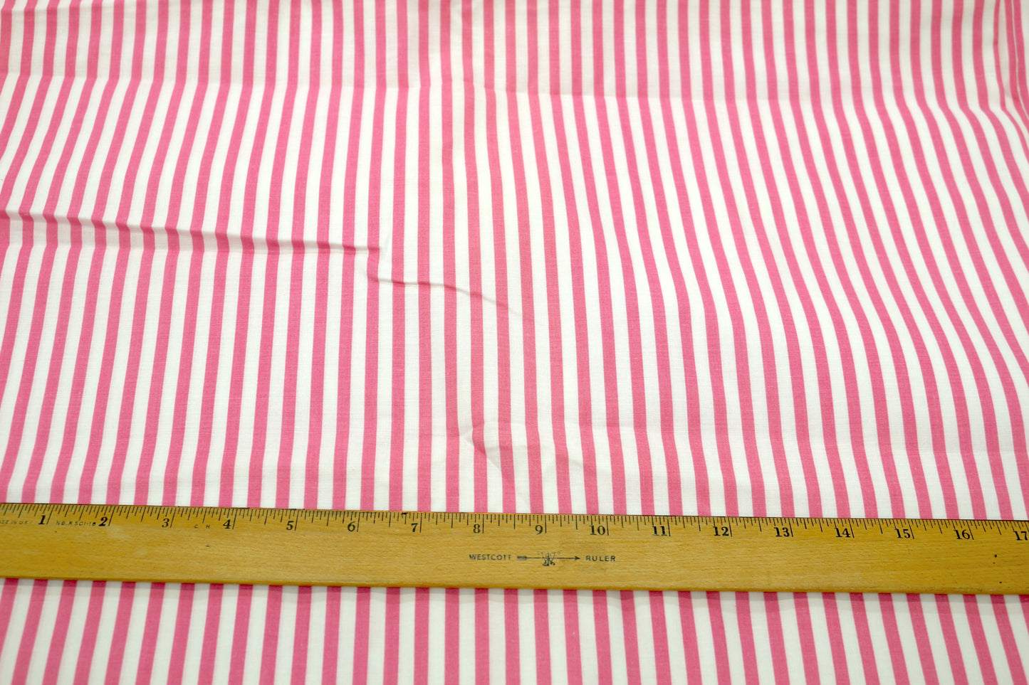 Pink & White Striped Cotton Fabric 46" wide