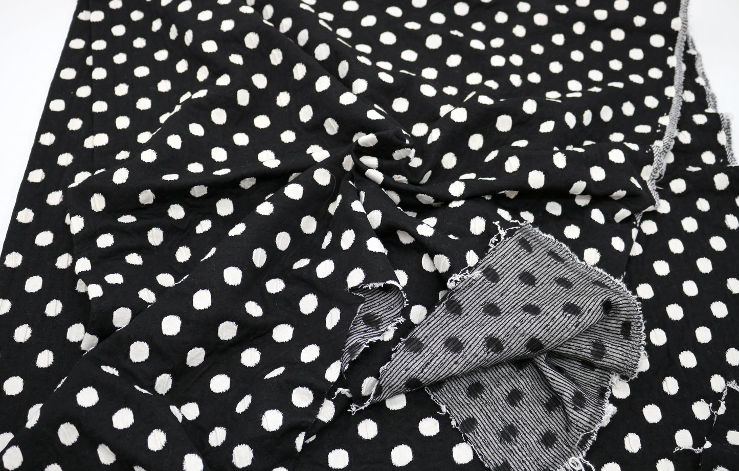 Polka Dot 2 way Stretch Knit Fabric 52" x 1.25 yds