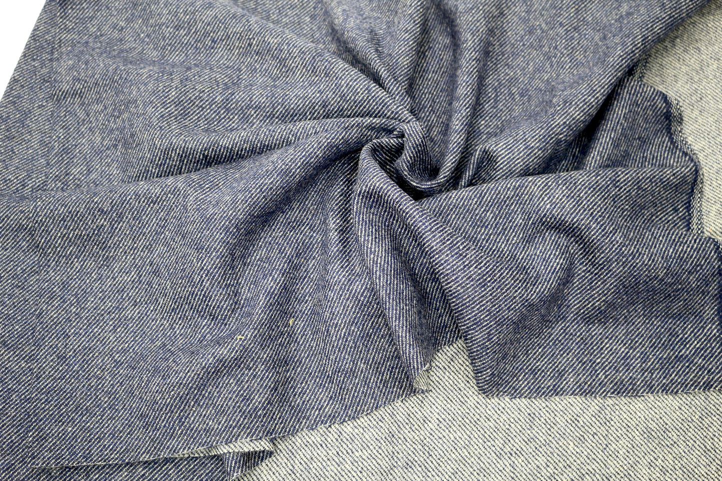 Navy Blue Lines Wool Blend Fabric (small holes) 60" x 1 yd