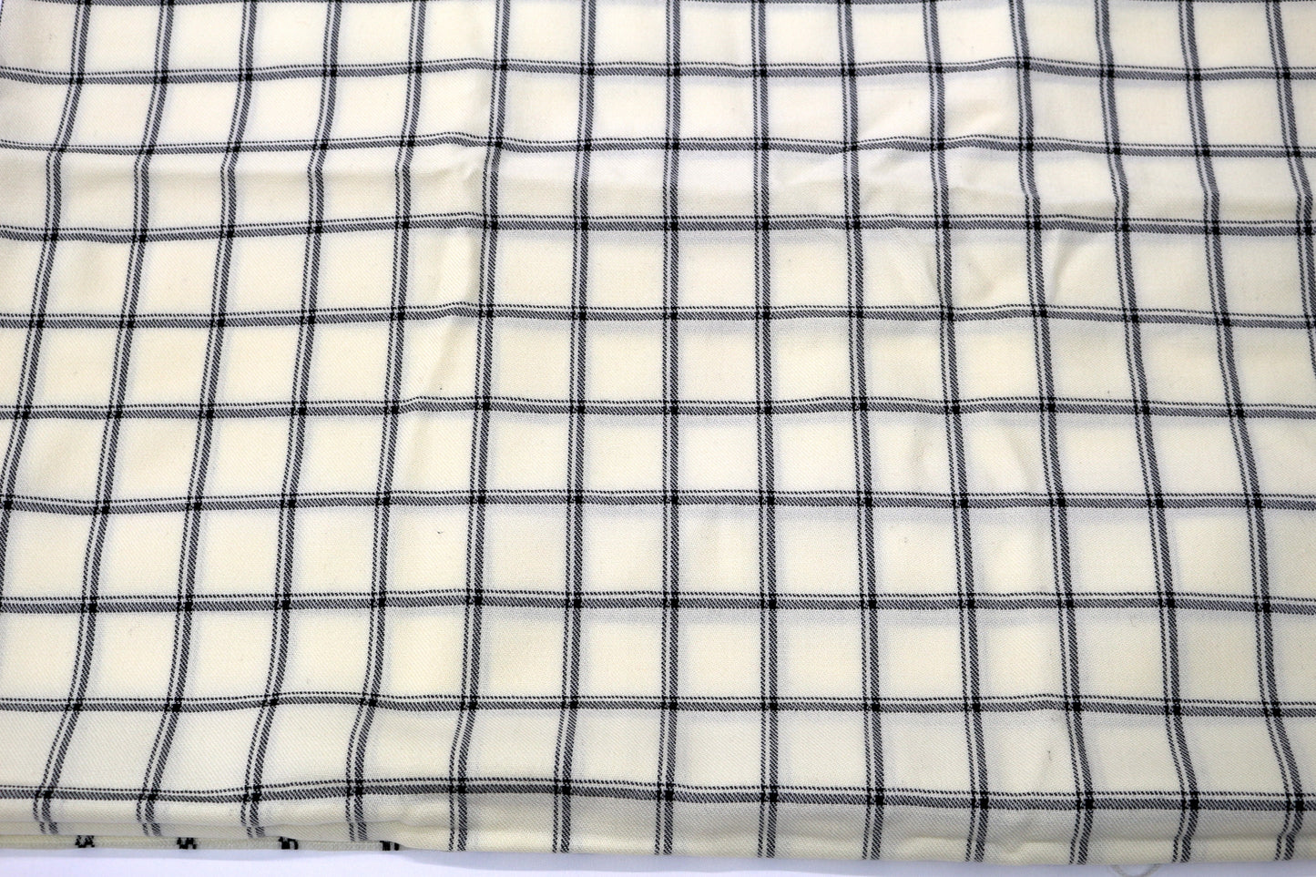 Cream with Black Cubes Wool Blend Fabric 56" x 2 yds