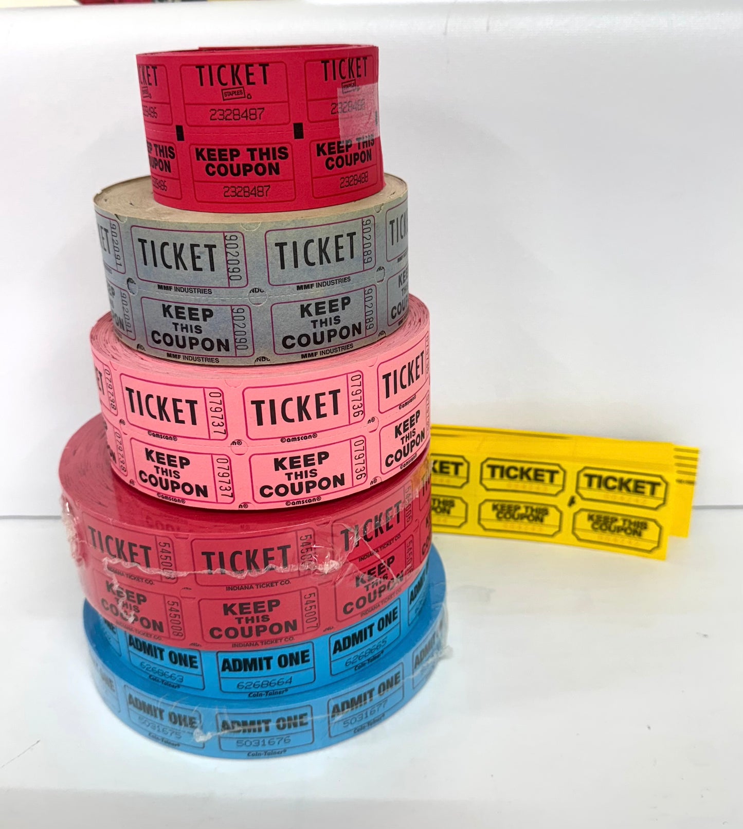 Blue Admit One Ticket Roll Bundle — Perfect for Events & Crafts