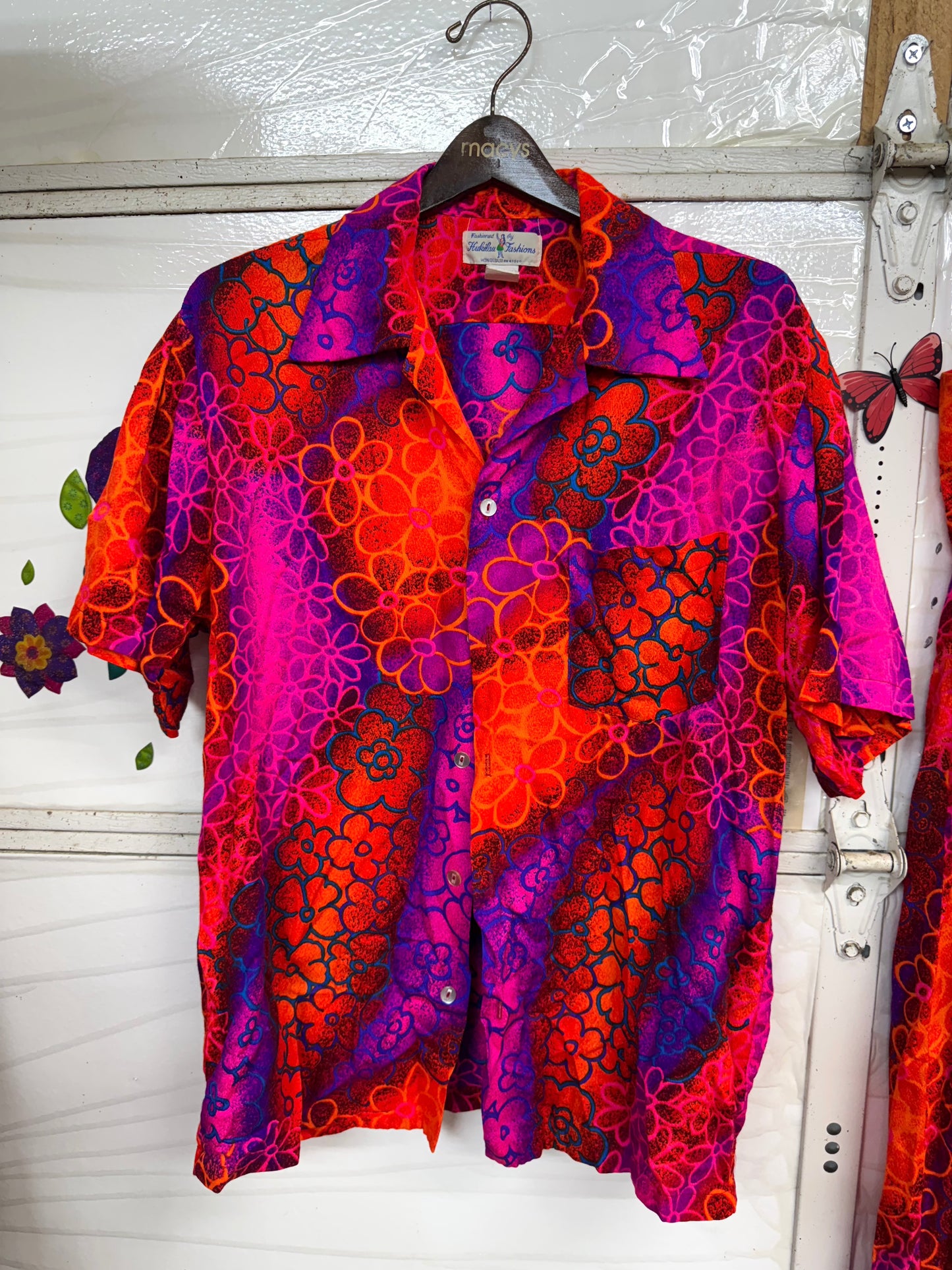 Bright Hawaiian Dress + Men’s Shirt Set — Size 16 (Fits a Modern Large) — Total Bikini Bottom Vibes