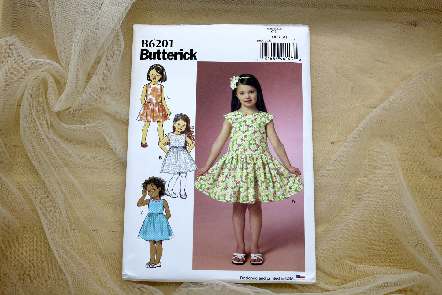 Butterick 6201 Childrens Dress Sewing Pattern size 2T-8
