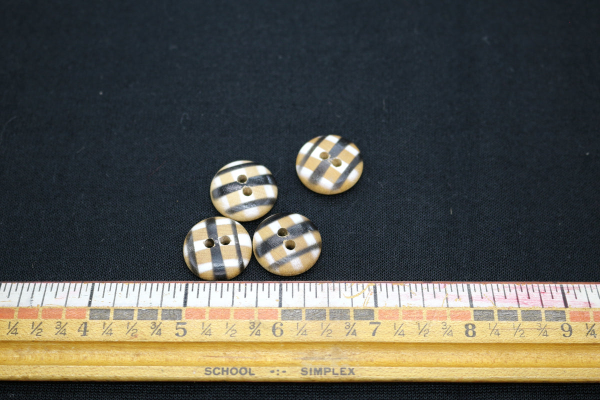Set of 4 Wooden Painted Buttons