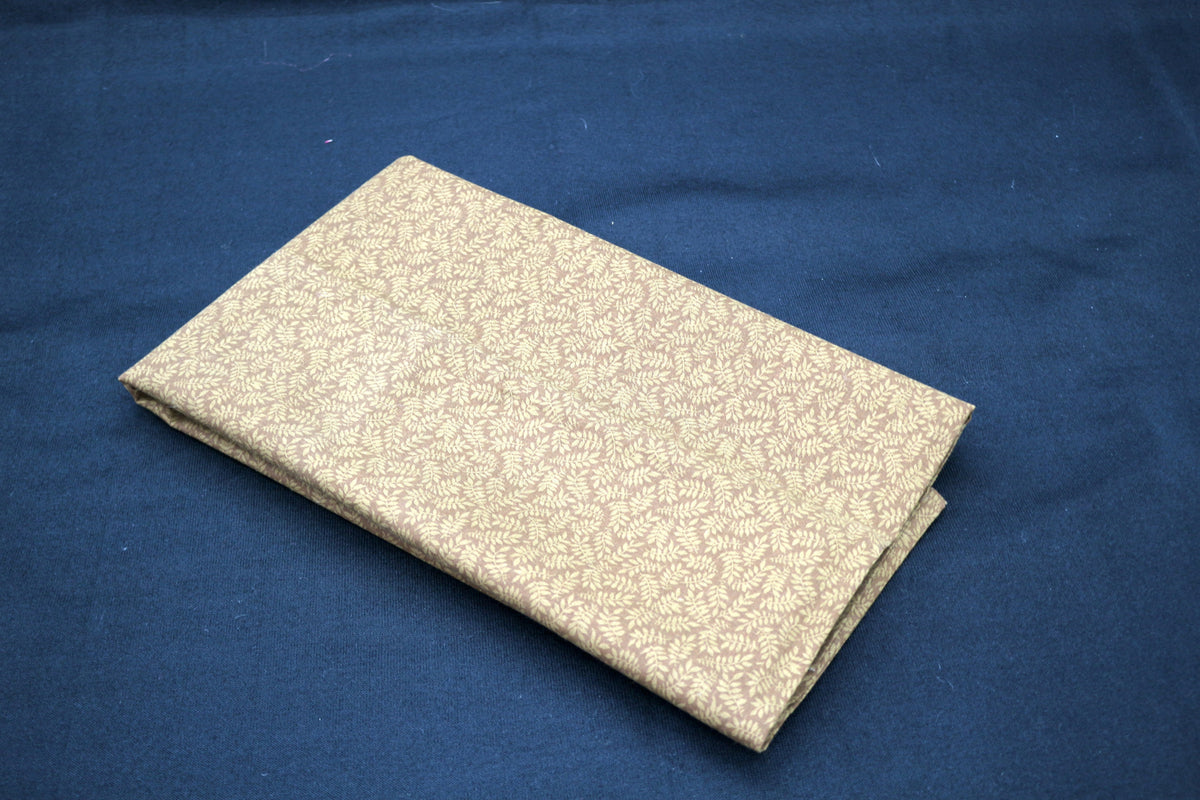 Cozy Brown Cotton Fabric with Leaf Design 45" x 1 yd