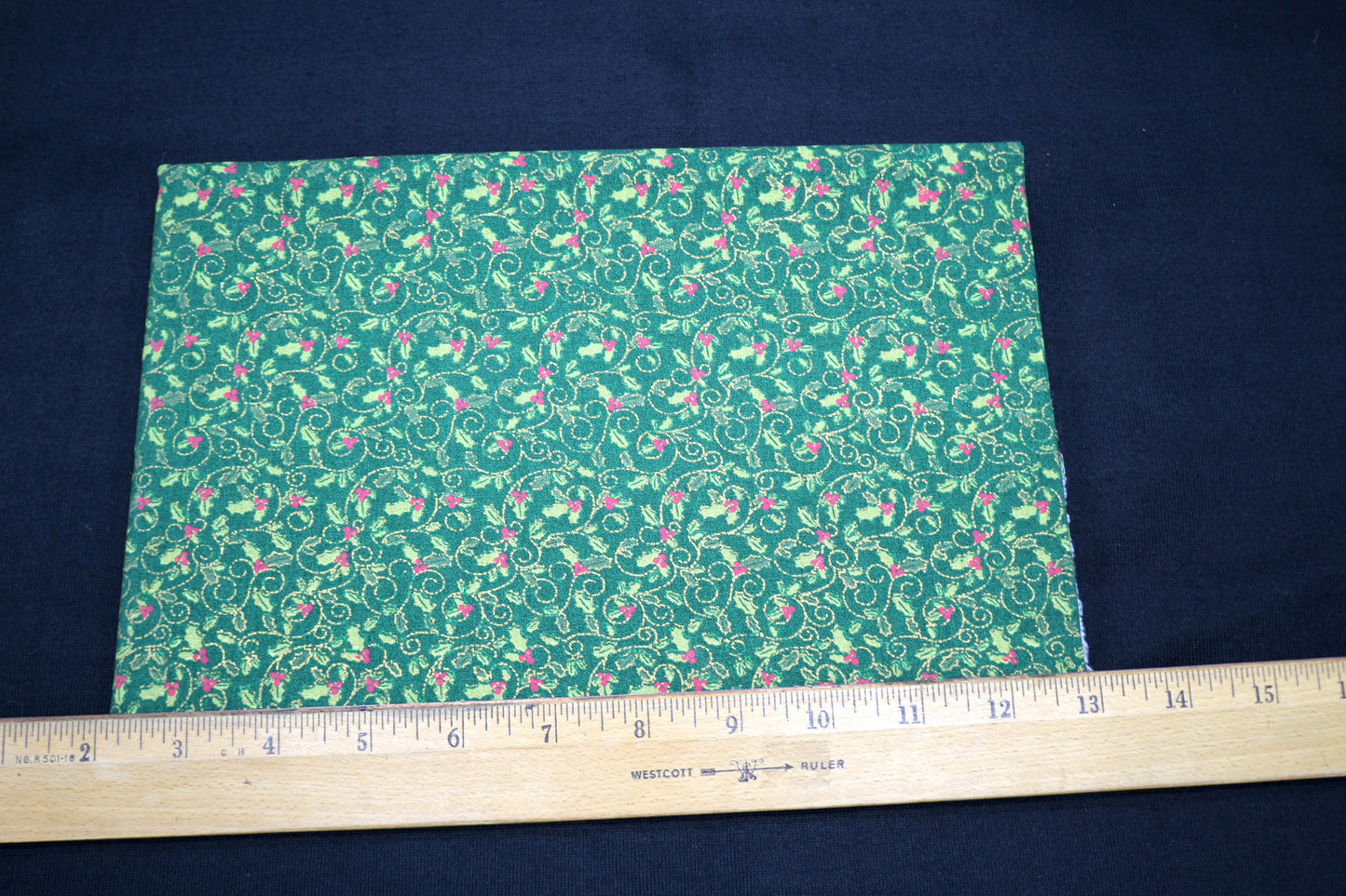 Green Holly Cotton Fabric 3/4 yd