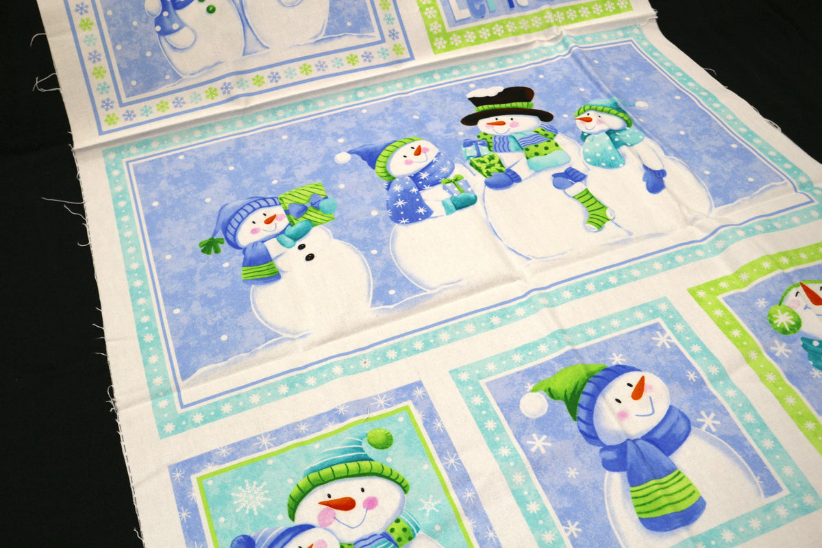 Flannel Snowman Sewing Panel