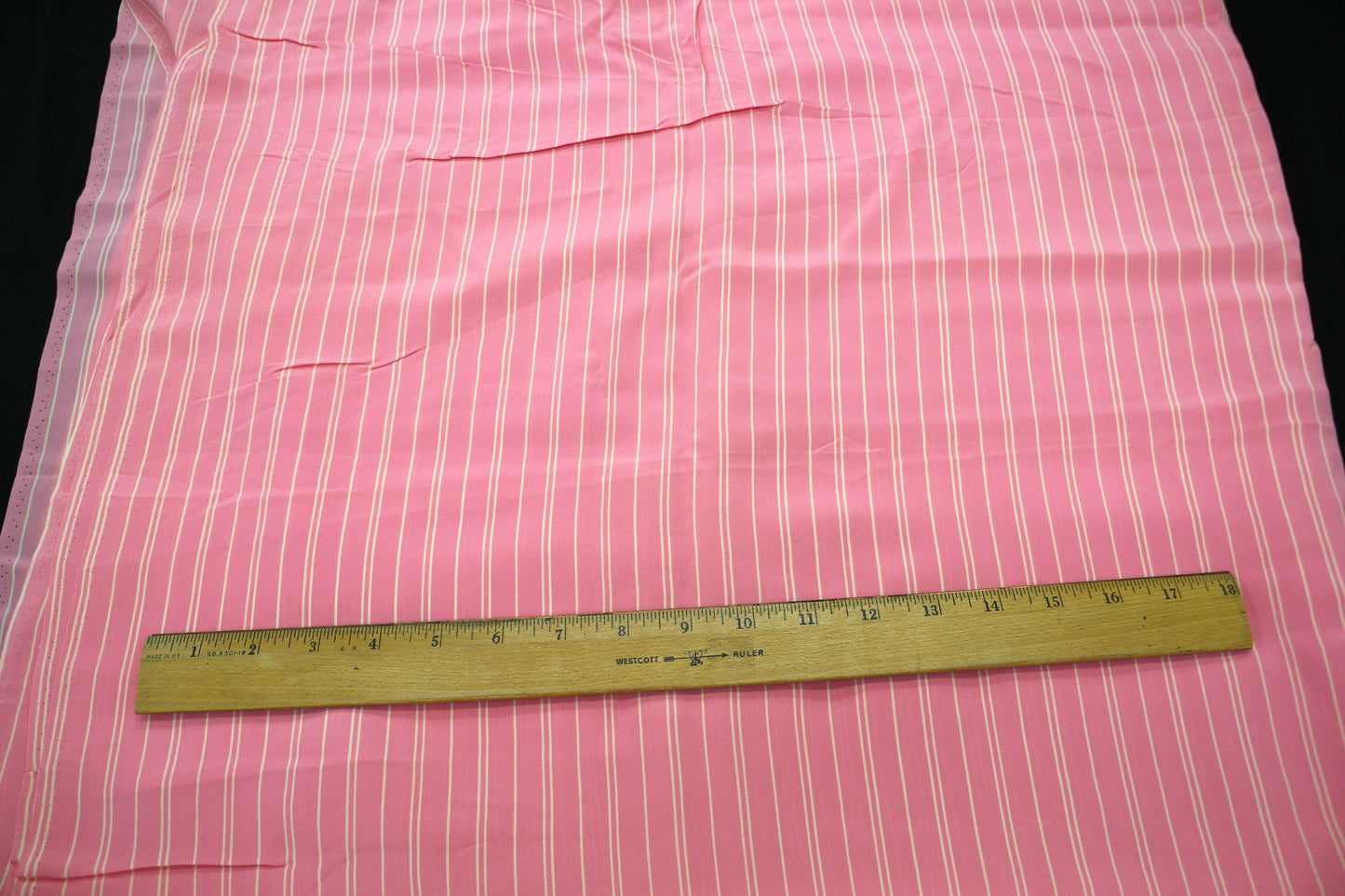 Sheer Pink Pin Stripe Thin Rayon Fabric 45" x 2.25 yds