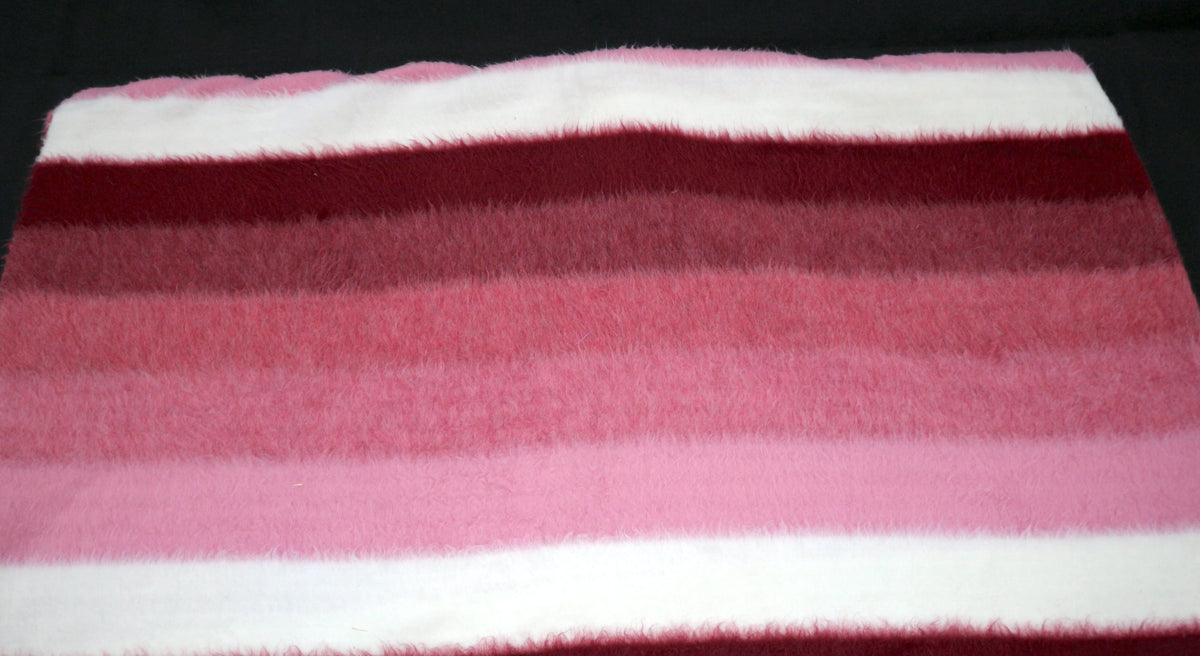 Pink Striped Faux Fur Fabric 65" x 2 yd