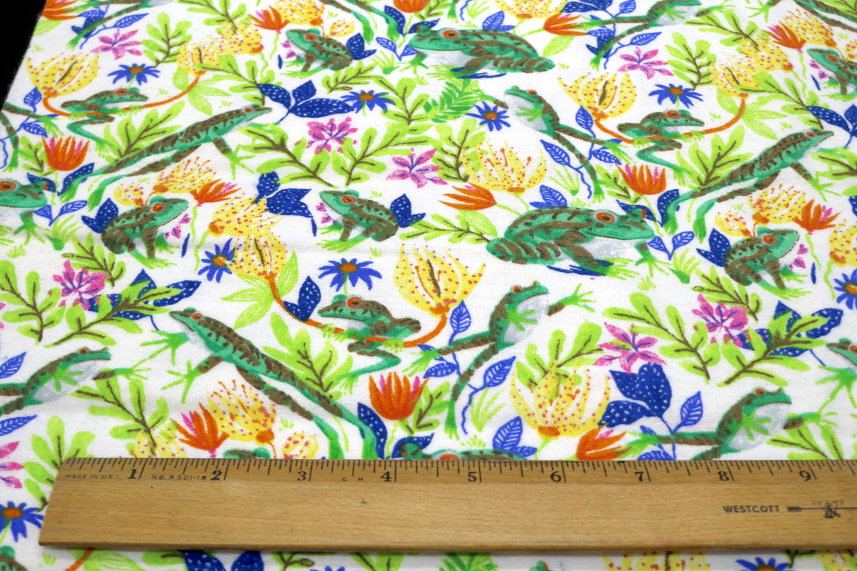 Frogs and Lizards Flannel Fabric 44" x 3 yds