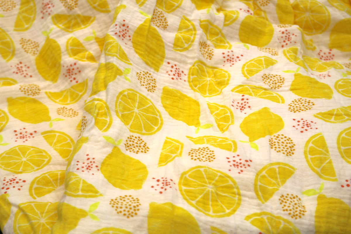 Sheared Top Cotton Gauze Lemon Fabric 59" x 3.25 yds